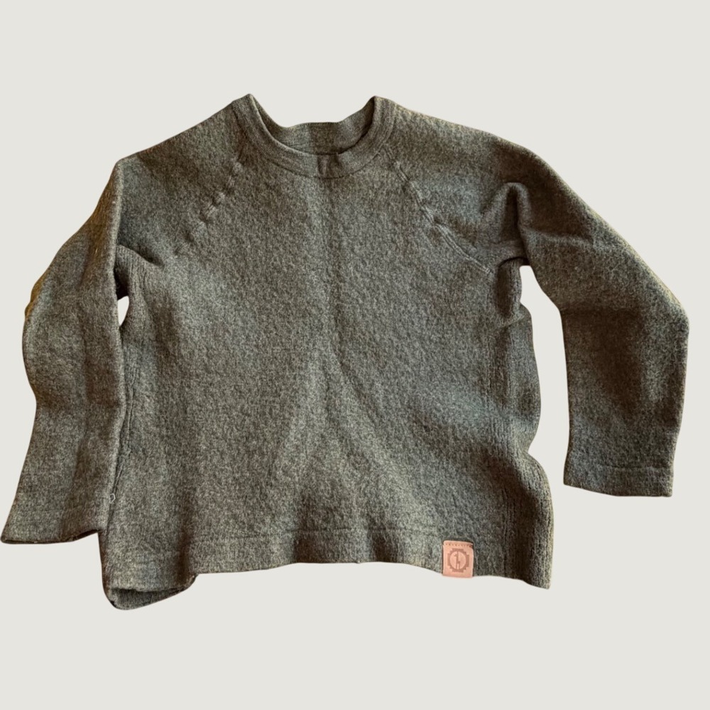 Paka Apparel Kids Royal Alpaca Wool Blend Crewneck Sweater Green Medium - Picture 2 of 7